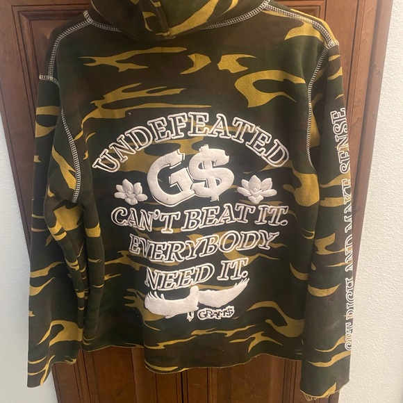 Undefeated Other - Undefeated Men's Green and Yellow Camouflage Hoodie